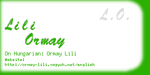 lili ormay business card